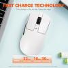 imageDAREU A950GM Wireless Gaming Mouse 60g Lightweight 26K DPI PAW3395 Optical Sensor 24GBTWiredSupport 3040min Fast Charge 5 Programmable Buttons for PCLaptopMacWhite