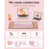 imageDAREU EK98pro Sakura Pink Wireless Mechanical KeyboardTriMode BT24GHzUSBC Creamy Gaming Keyboard with Number PadGasket StructureHot Swappable CustomRGB Backlit for WinMacSakura Pink