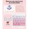 imageDAREU EK98pro Sakura Pink Wireless Mechanical KeyboardTriMode BT24GHzUSBC Creamy Gaming Keyboard with Number PadGasket StructureHot Swappable CustomRGB Backlit for WinMacSakura Pink