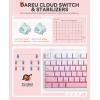 imageDAREU EK98pro Sakura Pink Wireless Mechanical KeyboardTriMode BT24GHzUSBC Creamy Gaming Keyboard with Number PadGasket StructureHot Swappable CustomRGB Backlit for WinMacSakura Pink