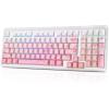 imageDAREU EK98pro Sakura Pink Wireless Mechanical KeyboardTriMode BT24GHzUSBC Creamy Gaming Keyboard with Number PadGasket StructureHot Swappable CustomRGB Backlit for WinMacSakura Pink