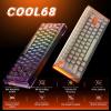 imageDAREU COOL68 60 Sakura Pink Wired Gaming Keyboard Rapid Trigger Magnetic Switch Keyboard with 8000Hz Polling Rate Adjustable Actuation 01ms Latency SOCD Gasket Mount Hot swappable RGB LightOrange