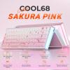 imageDAREU COOL68 60 Sakura Pink Wired Gaming Keyboard Rapid Trigger Magnetic Switch Keyboard with 8000Hz Polling Rate Adjustable Actuation 01ms Latency SOCD Gasket Mount Hot swappable RGB LightSakura Pink