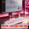 imageDAREU COOL68 60 Sakura Pink Wired Gaming Keyboard Rapid Trigger Magnetic Switch Keyboard with 8000Hz Polling Rate Adjustable Actuation 01ms Latency SOCD Gasket Mount Hot swappable RGB LightSakura Pink