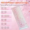 imageDAREU COOL68 60 Sakura Pink Wired Gaming Keyboard Rapid Trigger Magnetic Switch Keyboard with 8000Hz Polling Rate Adjustable Actuation 01ms Latency SOCD Gasket Mount Hot swappable RGB LightSakura Pink