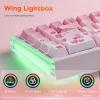 imageDAREU COOL68 60 Sakura Pink Wired Gaming Keyboard Rapid Trigger Magnetic Switch Keyboard with 8000Hz Polling Rate Adjustable Actuation 01ms Latency SOCD Gasket Mount Hot swappable RGB LightSakura Pink