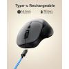 imageDAREU Wireless Mouse for Small to Medium Sized Hands Silent Click USBC Rechargeable Wireless Mouse Computer Mouse with 6 Buttons USBBT1BT2 3 Devices for Laptop PC iPad Mac  Whiteblack