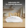 imageDAREU Wireless Mouse for Small to Medium Sized Hands Silent Click USBC Rechargeable Wireless Mouse Computer Mouse with 6 Buttons USBBT1BT2 3 Devices for Laptop PC iPad Mac  Whitewhite
