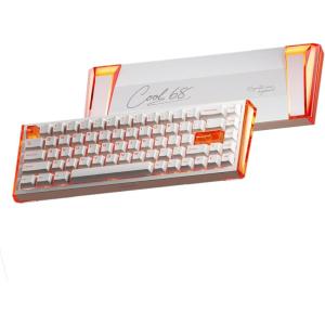 imageDAREU COOL68 60 Sakura Pink Wired Gaming Keyboard Rapid Trigger Magnetic Switch Keyboard with 8000Hz Polling Rate Adjustable Actuation 01ms Latency SOCD Gasket Mount Hot swappable RGB LightOrange