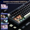 image:imageDAREU FLEX75 Wireless Mechanical Keyboard75 Hot Swappable Custom Gaming Keyboard with KnobGasket MountRGB BacklitPBT Keycaps3Mode BT24GUSBC for Office amp GamersBlackGrey
