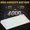 image:imageDAREU FLEX75 Wireless Mechanical Keyboard75 Hot Swappable Custom Gaming Keyboard with KnobGasket MountRGB BacklitPBT Keycaps3Mode BT24GUSBC for Office amp GamersWhite Shadowfold