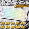image:imageDAREU FLEX75 Wireless Mechanical Keyboard75 Hot Swappable Custom Gaming Keyboard with KnobGasket MountRGB BacklitPBT Keycaps3Mode BT24GUSBC for Office amp GamersWhite Shadowfold