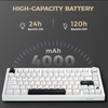 image:imageDAREU FLEX75 Wireless Mechanical Keyboard75 Hot Swappable Custom Gaming Keyboard with KnobGasket MountRGB BacklitPBT Keycaps3Mode BT24GUSBC for Office amp GamersWhite