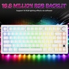 image:imageDAREU FLEX75 Wireless Mechanical Keyboard75 Hot Swappable Custom Gaming Keyboard with KnobGasket MountRGB BacklitPBT Keycaps3Mode BT24GUSBC for Office amp GamersWhite Shadowfold