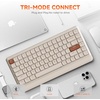 image:imageDAREU Low Profile Keyboard84 Keys Mac KeyboardProgrammable Keys Keyboards Hot Swappable Wireless Computer Keyboard RGB Backlit Gasket Mounted Support Bt  24GHz  USBC for Windows Macoff white