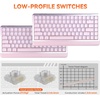 image:imageDAREU Low Profile Keyboard84 Keys Mac KeyboardProgrammable Keys Keyboards Hot Swappable Wireless Computer Keyboard RGB Backlit Gasket Mounted Support Bt  24GHz  USBC for Windows Macpink