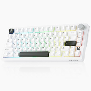 image:imageDAREU FLEX75 Wireless Mechanical Keyboard75 Hot Swappable Custom Gaming Keyboard with KnobGasket MountRGB BacklitPBT Keycaps3Mode BT24GUSBC for Office amp GamersWhite